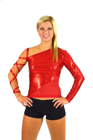 RED ONE SLEEVED TOP
