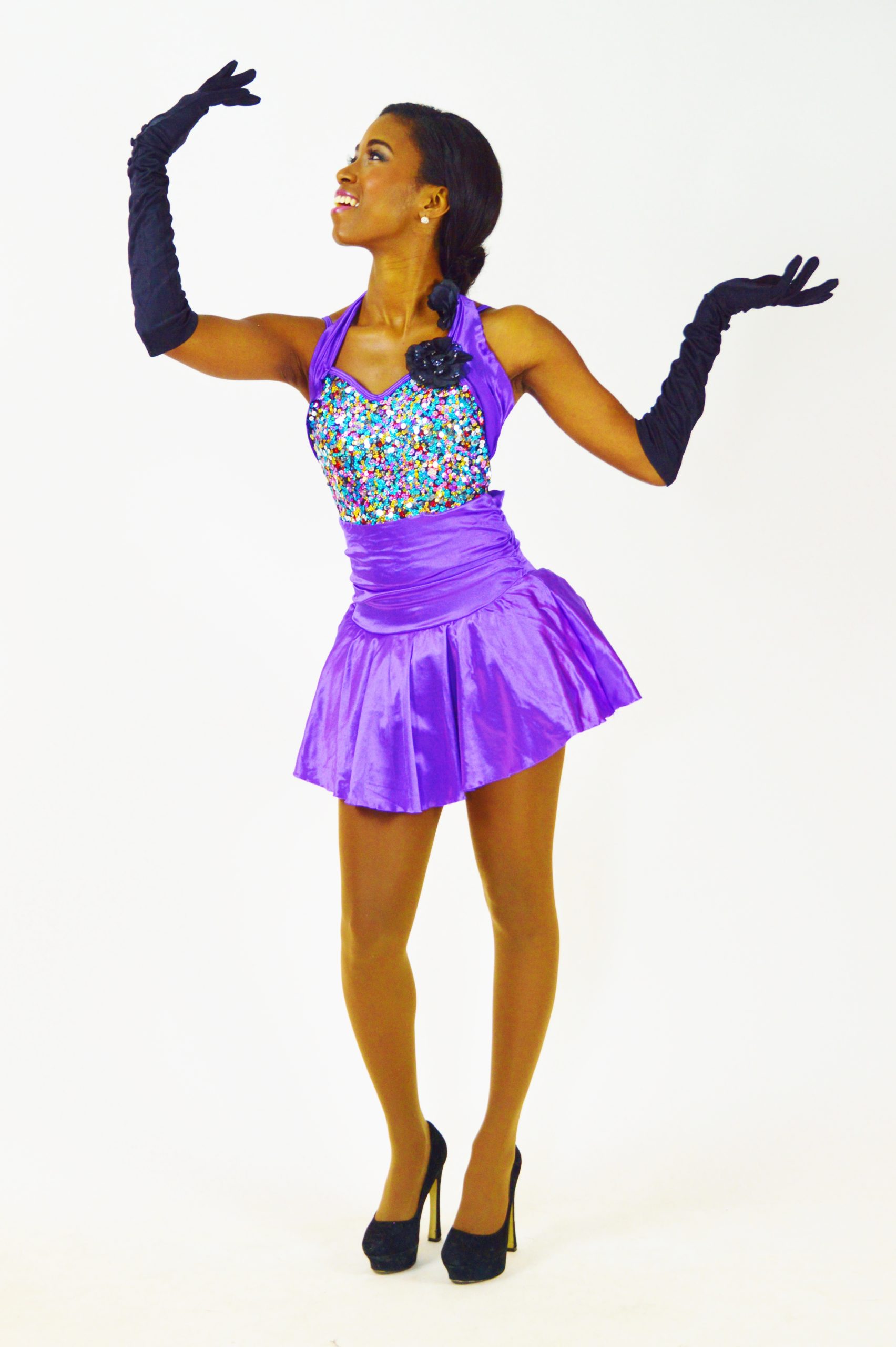 purple halter dress