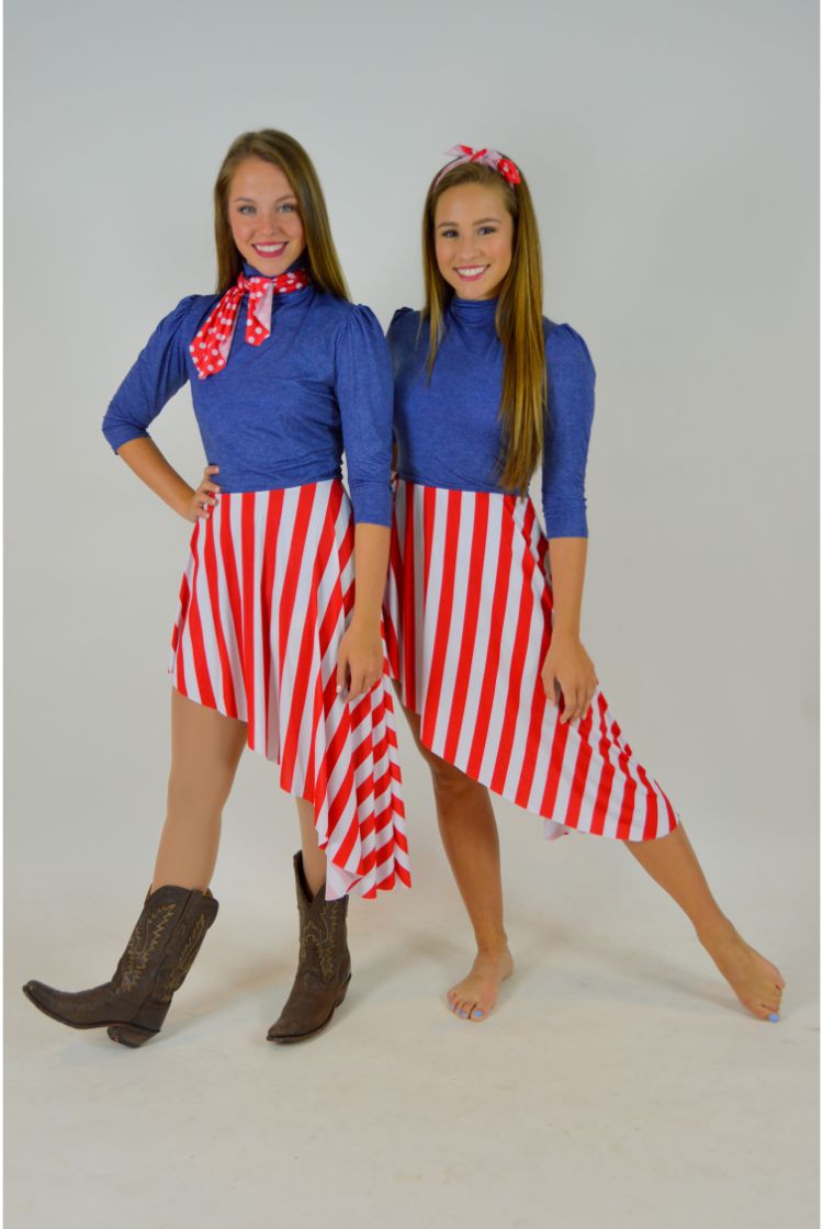 Anchors Aweigh Dance Costume Sailor Tap Red White & Blue Dress Child & Adults 