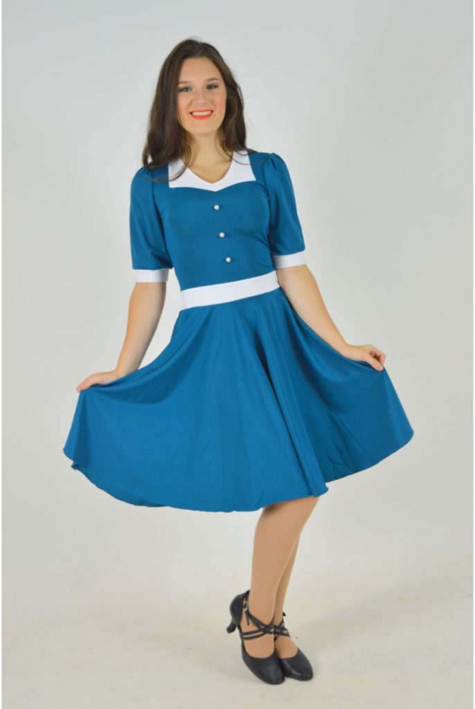 TEAL HOUSEWIFE DRESS - The Costume Closet