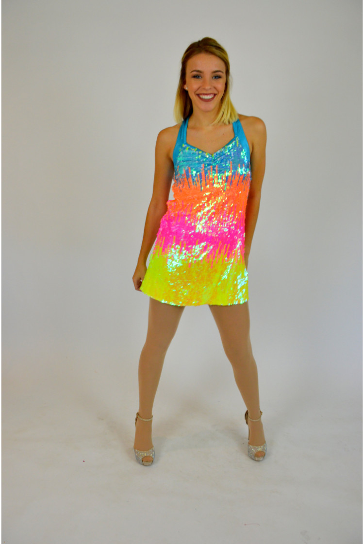 multicolor sequin dress