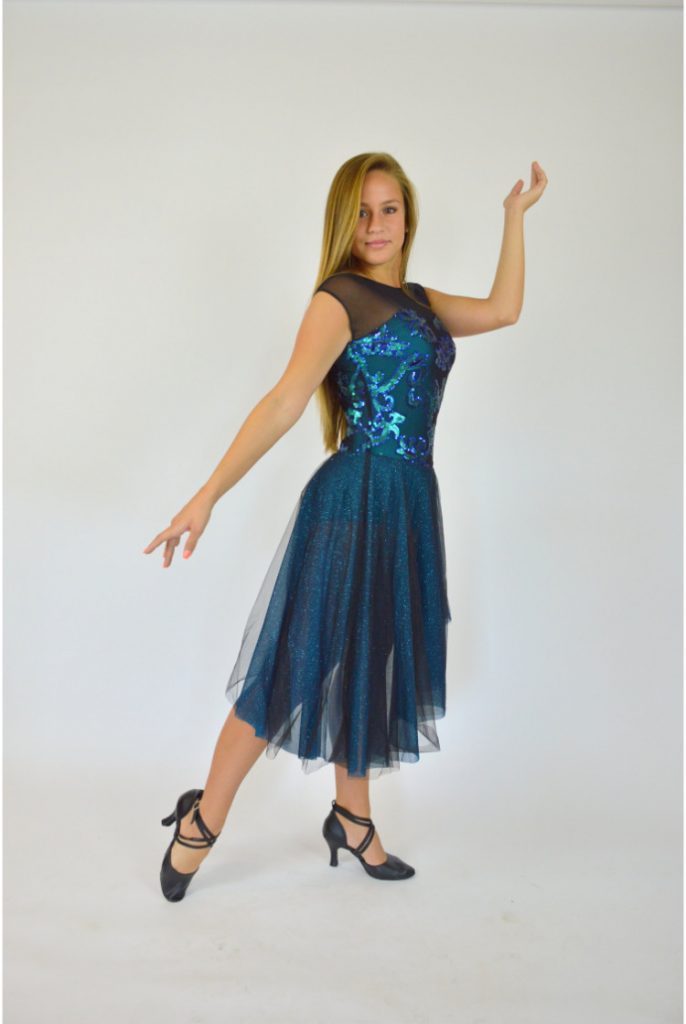 TEAL GREEN LYRICAL DRESS The Costume Closet