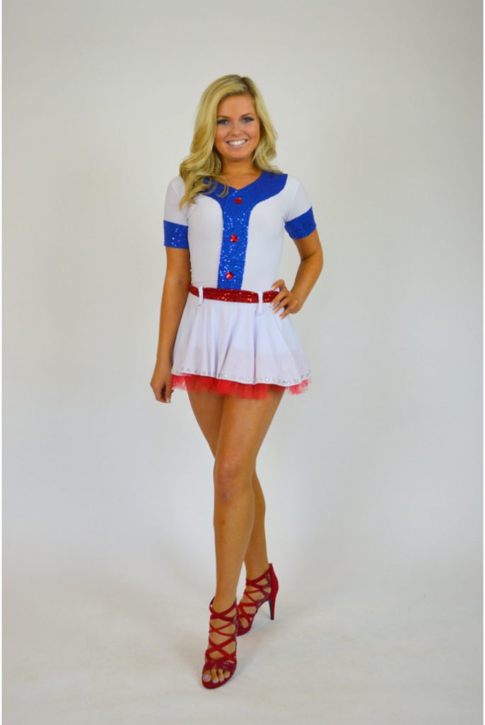 Applique Baseball Blue Stripe Dress main image 1