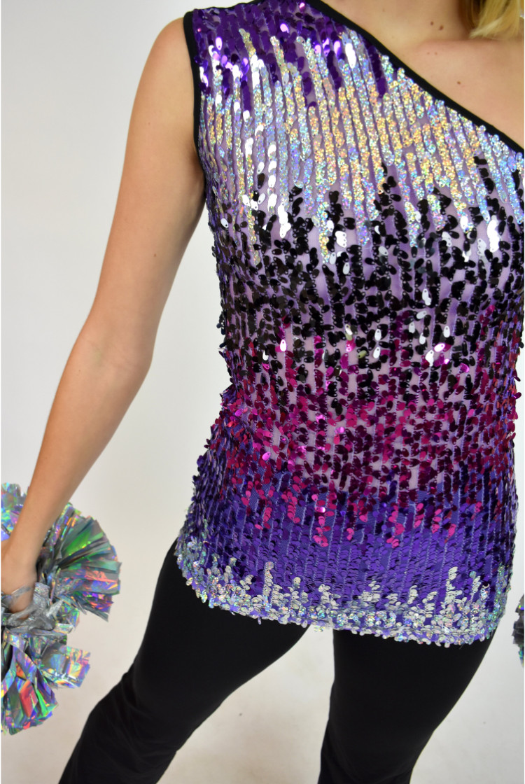 Allegra K Women's Halloween Sequin Sparkle Glitter Party Camisole Tank Top  Purple Large : Target