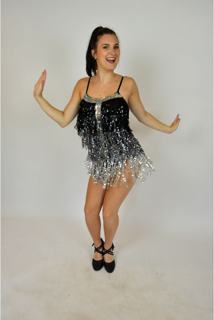 Silver fringe outlet dress