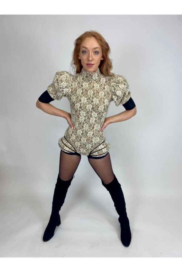 Vintage Lace Biketard with Corset - Image 7
