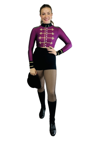 Plum military-style crop top