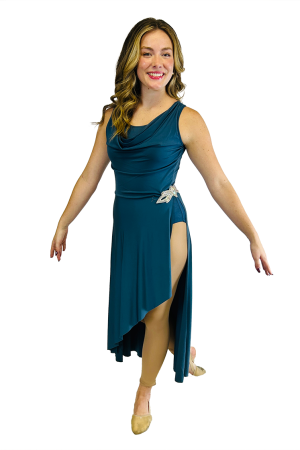Dark teal Lycra lyrical dress
