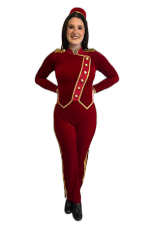 RED VELVET BELLHOP UNITARD