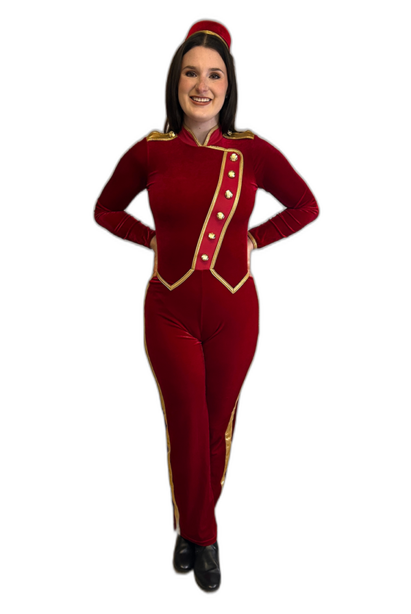 RED VELVET BELLHOP UNITARD