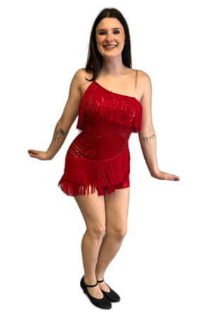 RED SEQUIN FRINGE DRESS