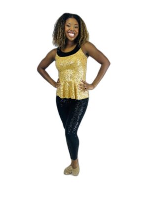 Black and Gold Sequin Pant Set - Sold as a set of 9