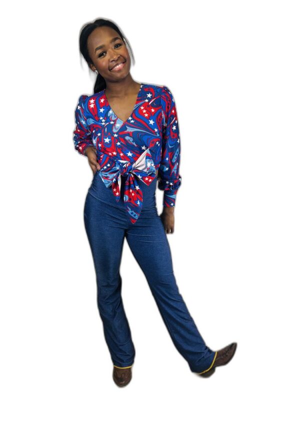 American Stars Tie Top with Denim Dance Pants - Image 2