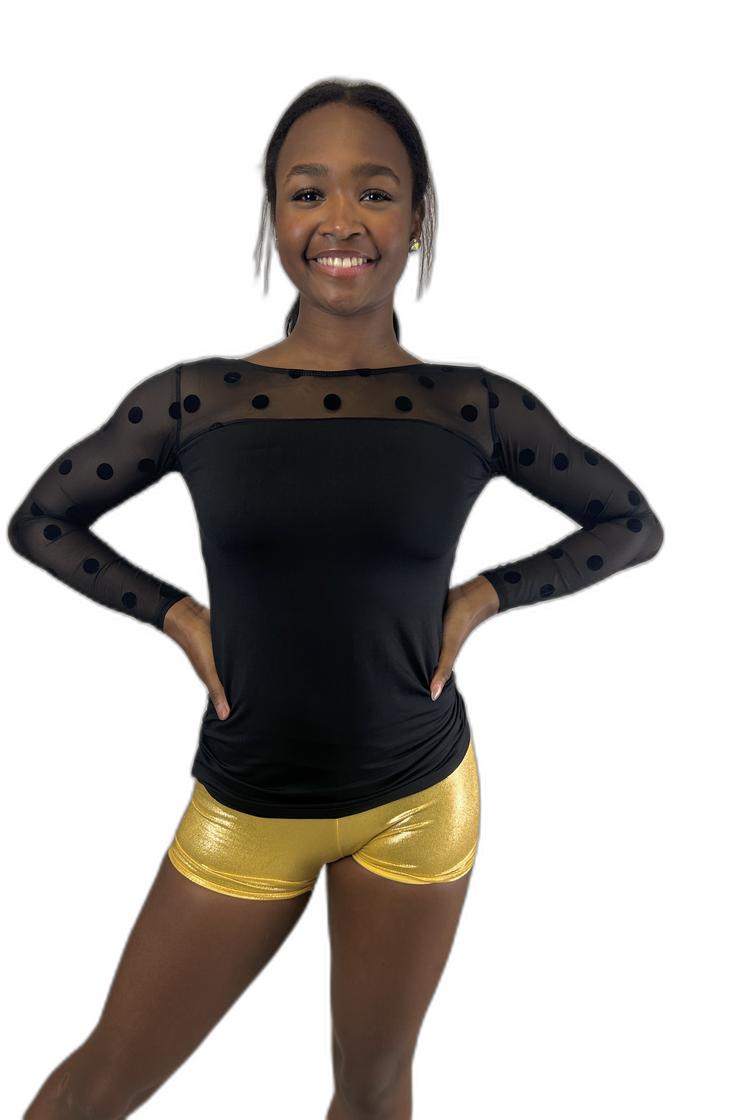 black sheer sleeved top