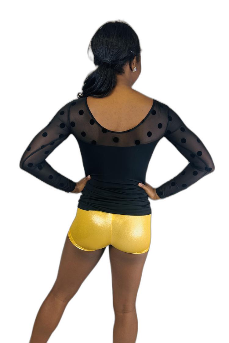 black sheer sleeved top