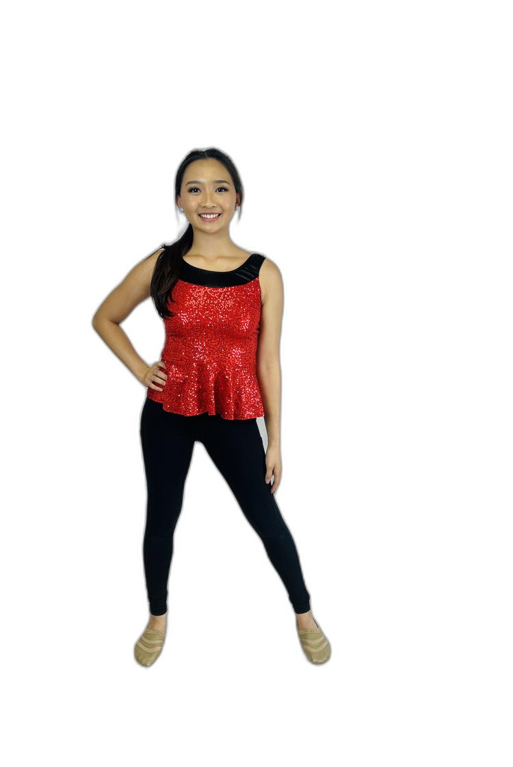 red sequin top