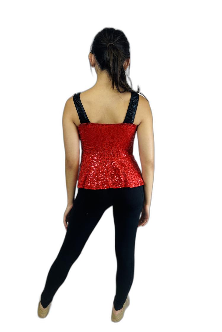red sequin top