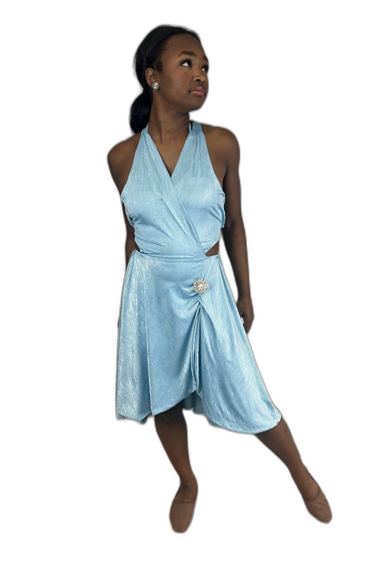 Sky Blue Rhinestone Lyrical Dress - Image 4